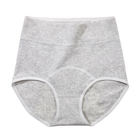 High Waist Belly Contracting Aunt Underwear (Option: Shallow Flower Ash-M)